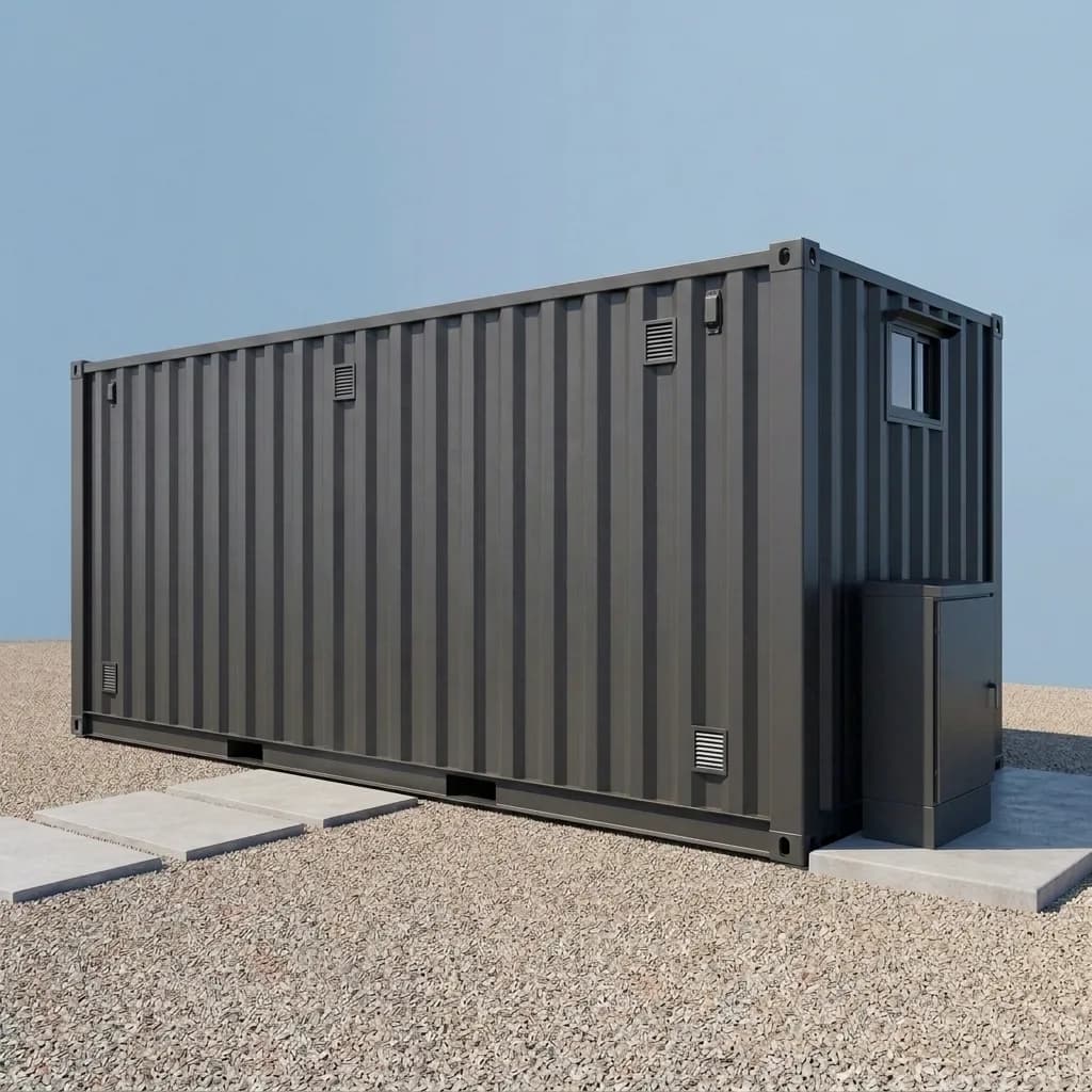 Steel Portable Cabin — blank side and rear elevation with ventilation louvres and rear window | steel portable cabin, Portable Cabins by Portable Office Cabin
