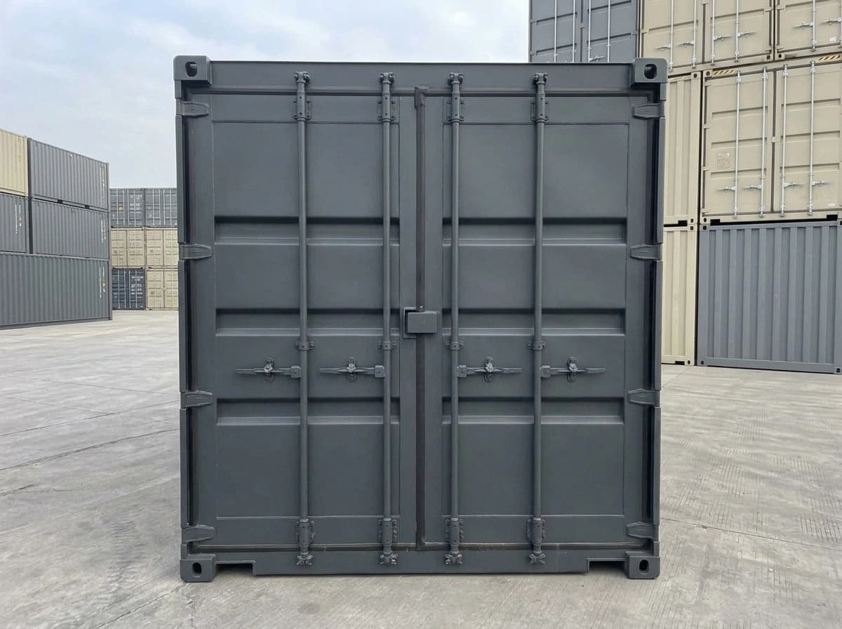20ft Corten Steel Storage Container front view with cargo doors – Portable Office Cabin