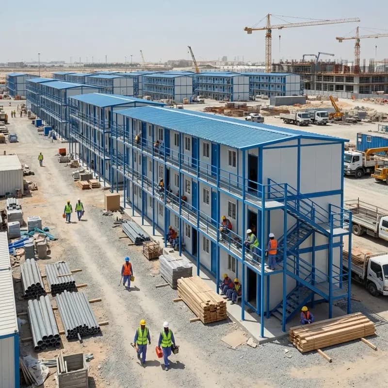 Labour Colony | G+1 Workmen Accommodation – Portable Office Cabin Labour Colony – G+1 Workmen Accommodation by Portable Office Cabin, India