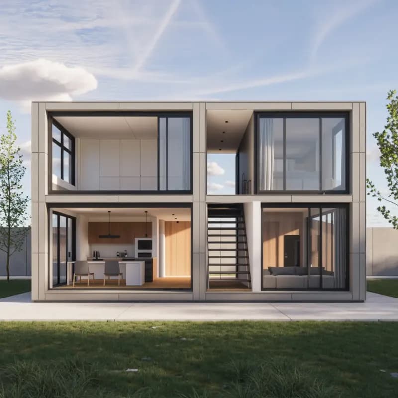 Luxury Prefab Villa G+1 Floors | Prefab Homes – Portable Office Cabin Luxury Prefab Villa G+1 Floors – Prefab Homes by Portable Office Cabin, India