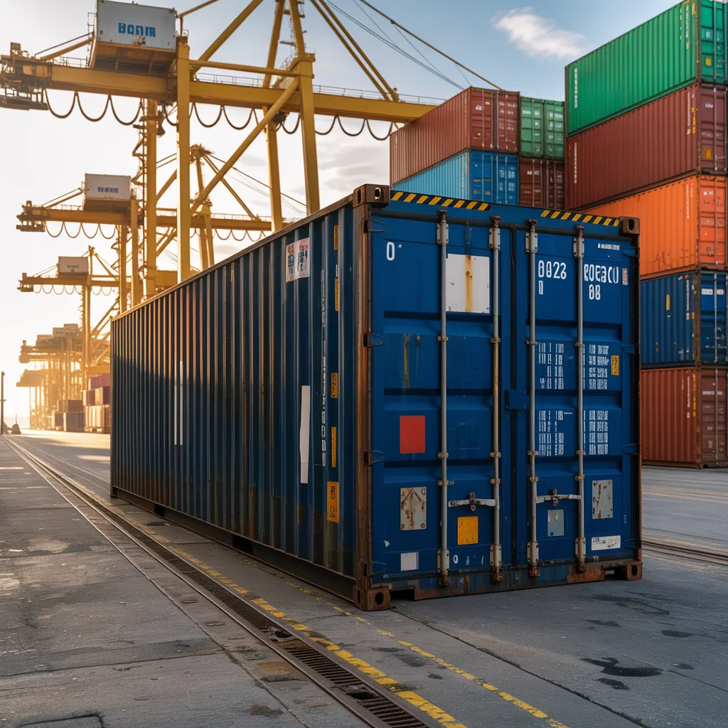 40ft cargo shipping container at Indian port terminal — ISO standard Corten steel unit for freight and modular conversion by Portable Office Cabin – Portable Office Cabin | Bangalore, Chennai, Mumbai & across India 40ft cargo shipping container at Indian port terminal — ISO standard Corten steel unit for freight and modular conversion by Portable Office Cabin