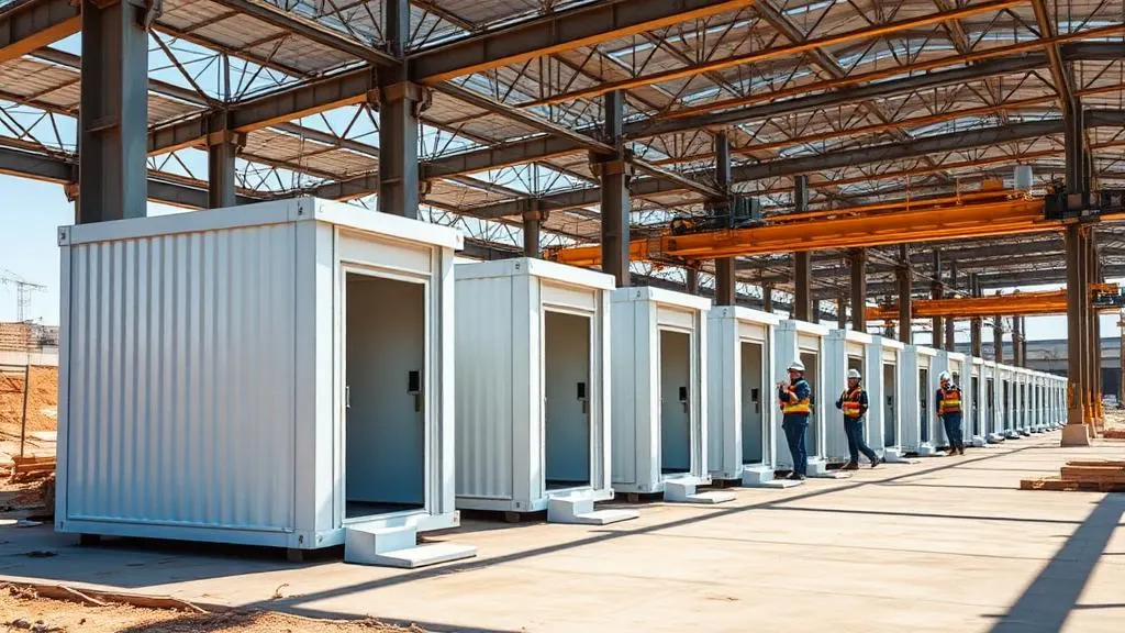Porta cabins on rent at construction site in India