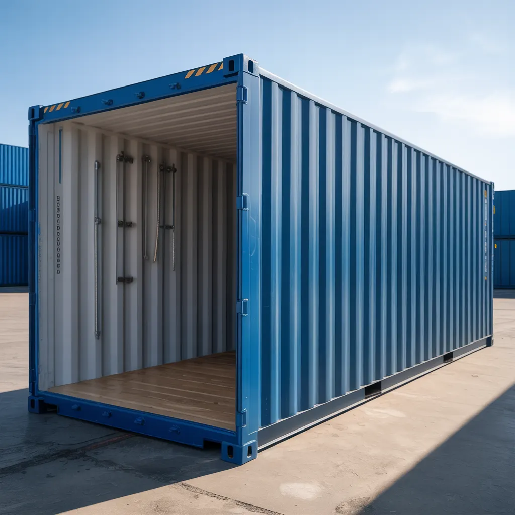 40 ft container office in Krishnagiri district — insulated modular workspace by Portable Office Cabin Blue 40 ft shipping container converted to site office with marine plywood flooring delivered near Hosur Krishnagiri by Portable Office Cabin